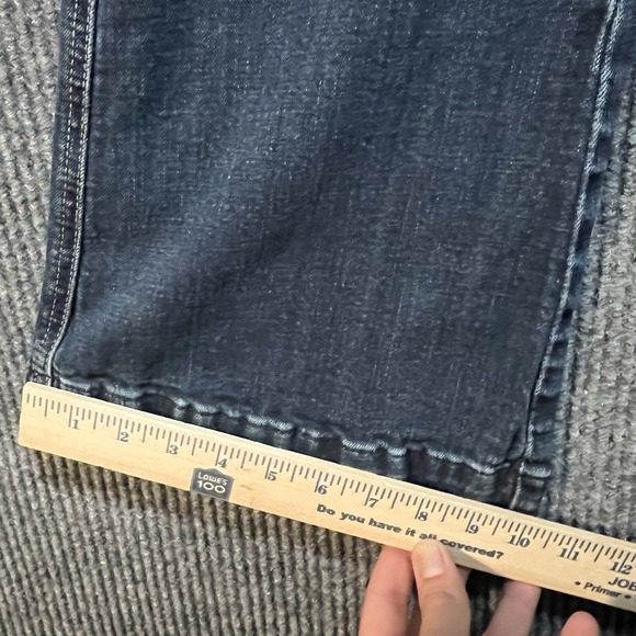 Rock & Roll Cowgirl Trouser Jeans Size 28x34 River Details Dark Wash Boot Cut - Picture 7 of 11